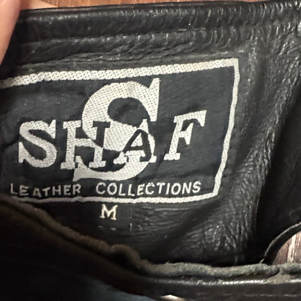 Shaf 90s Black Leather Chaps Medium - Picture 3 of 14